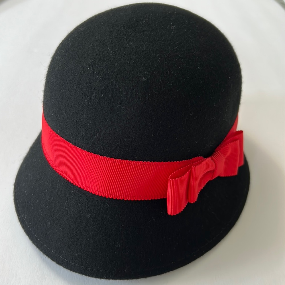 Wool Derby Hat with Bow